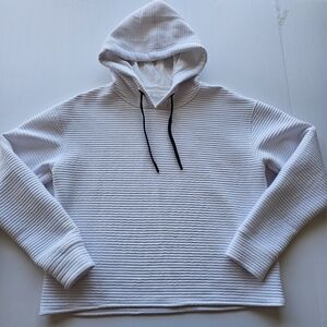 Women's White Hooded Sweater Hoodie Top
